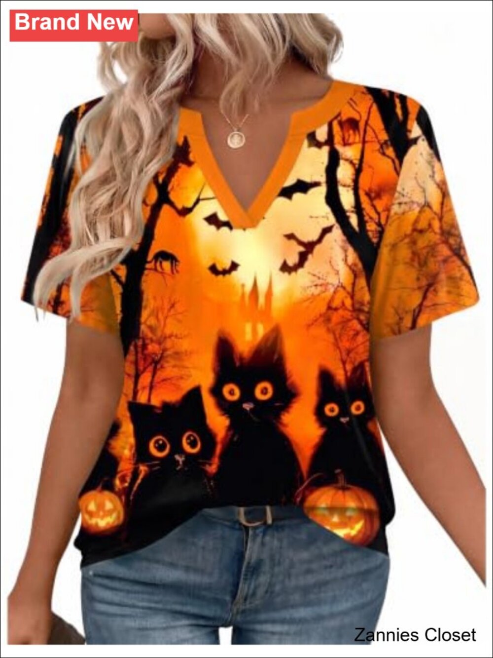 👻 Zeagoo Womens Tunic Top Short Sleeve V Neck High Low Hem Blouse